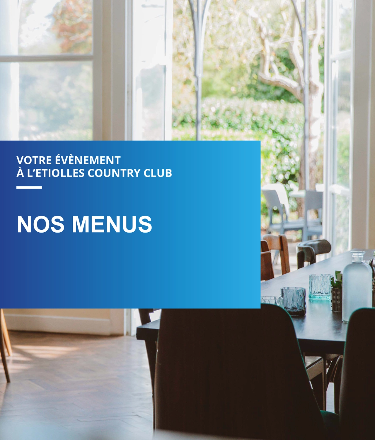 Couverture de la plaquette des menus d’Étiolles Country Club